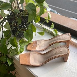 Schutz Onoria Sandal - 7.5 - Honey Beige